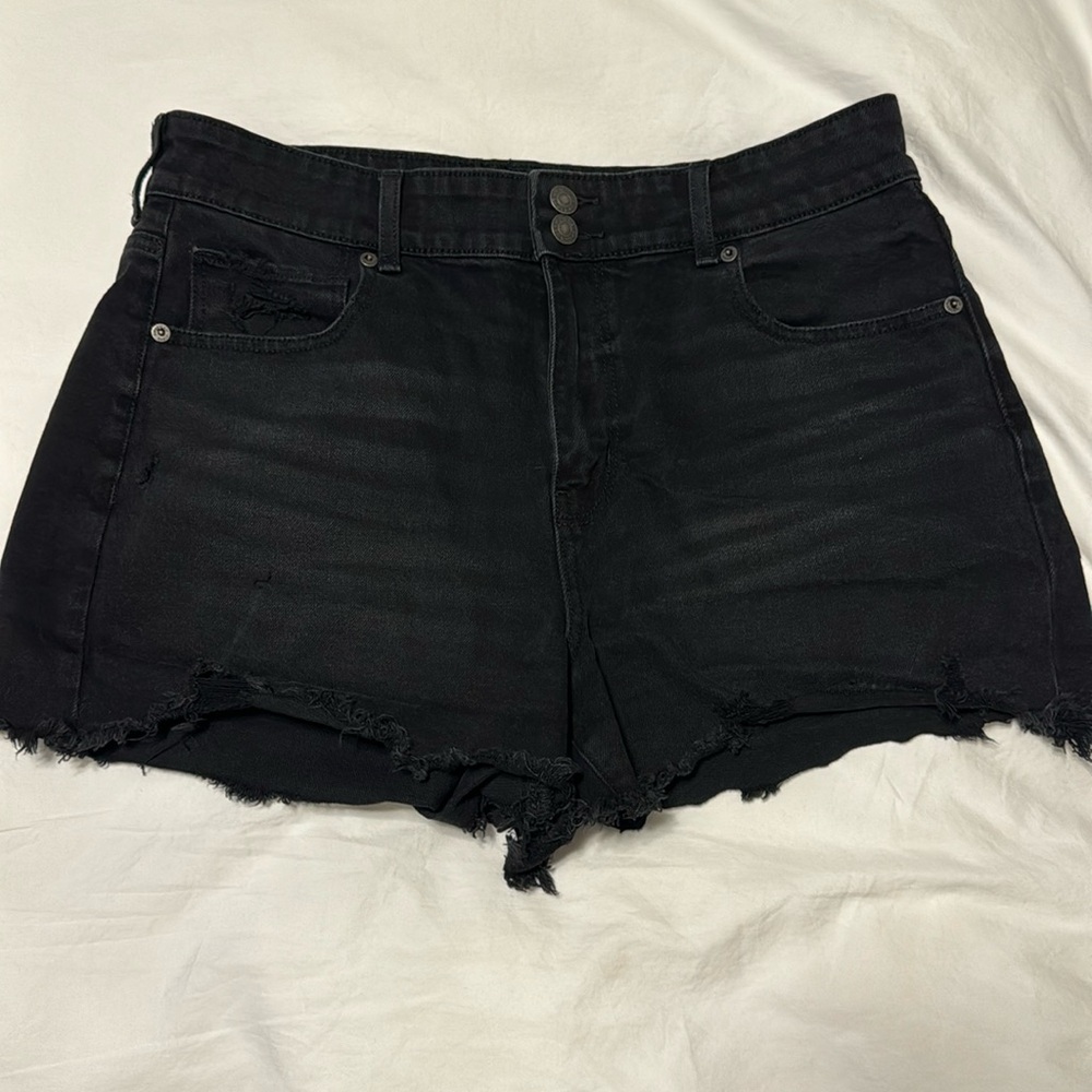 AE Stretch Denim Mom Shorts | Black | Size 12